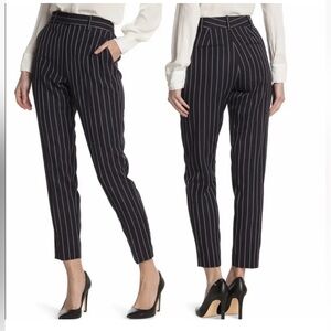 Equipment Femme Navy Pinstripe Warsaw Career Trouser Ankle Pants